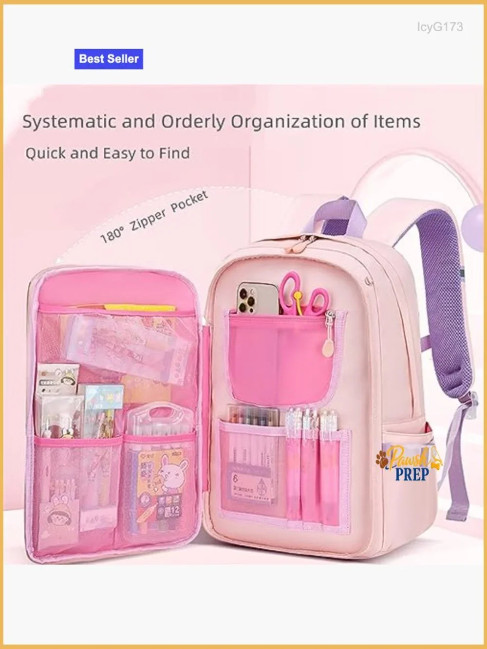 Cute Bunny Backpack for Girls - Kawaii Elementary School Bookbag